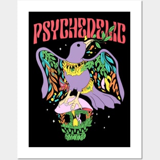 PSYCHEDELIC BIRD Posters and Art